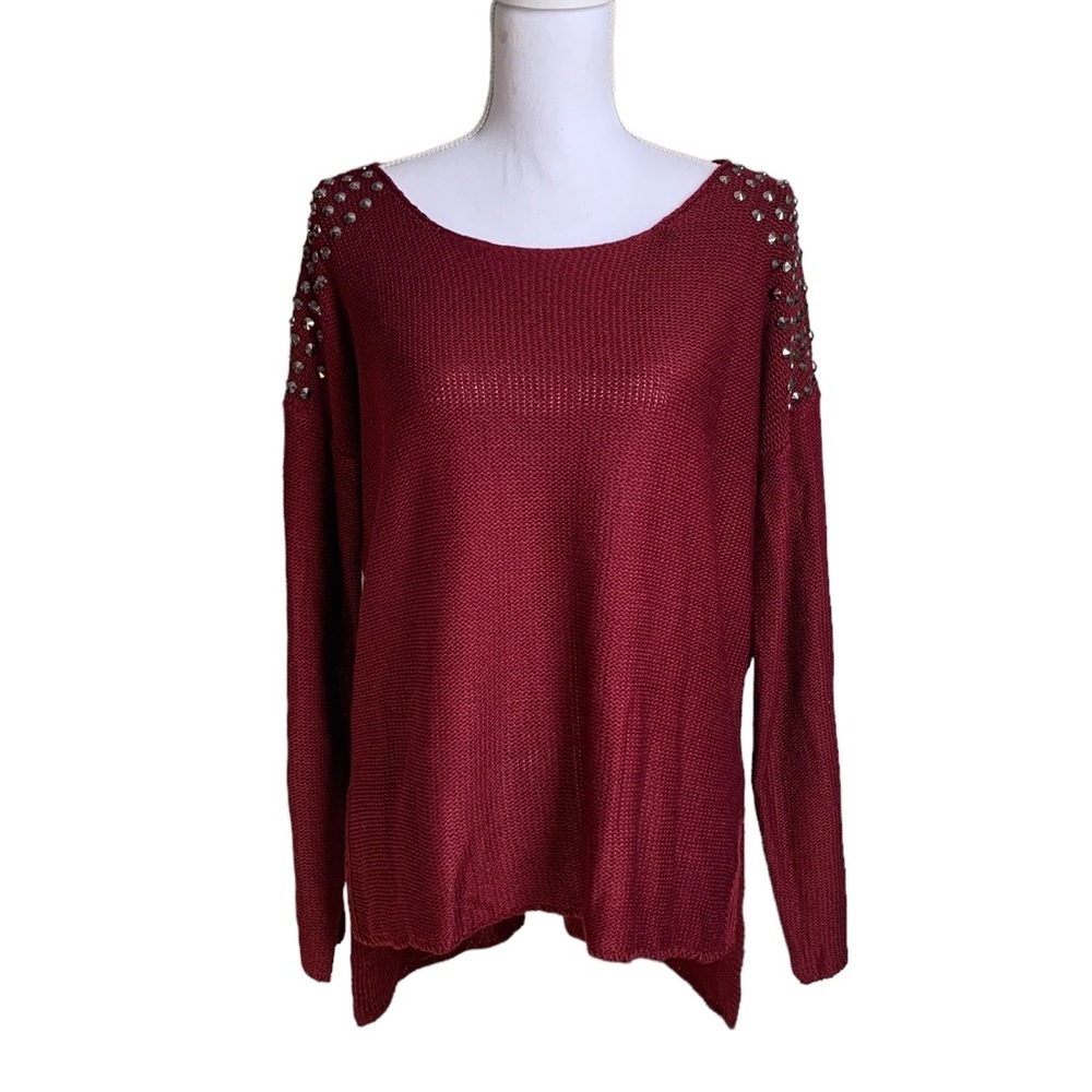 Hot & Delicious Burgundy High Low Sweater Size M/L